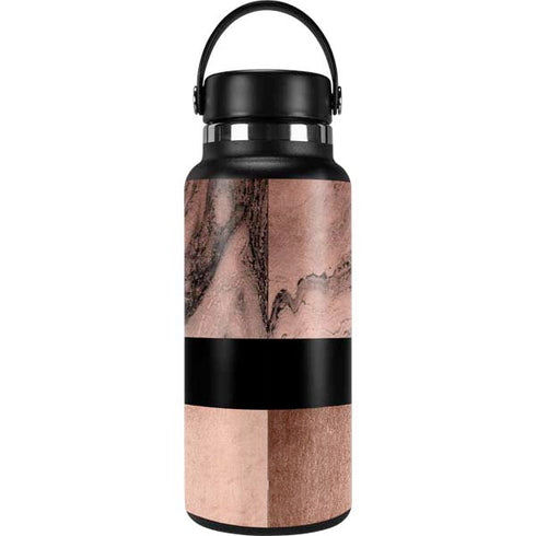 Rose Gold and Black Marble Hydro Flask 32oz Wide Mouth Skin